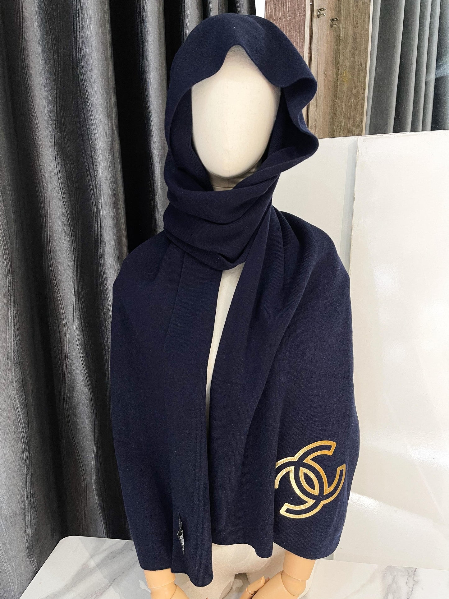 Khăn Cashmere Chanel Xanh