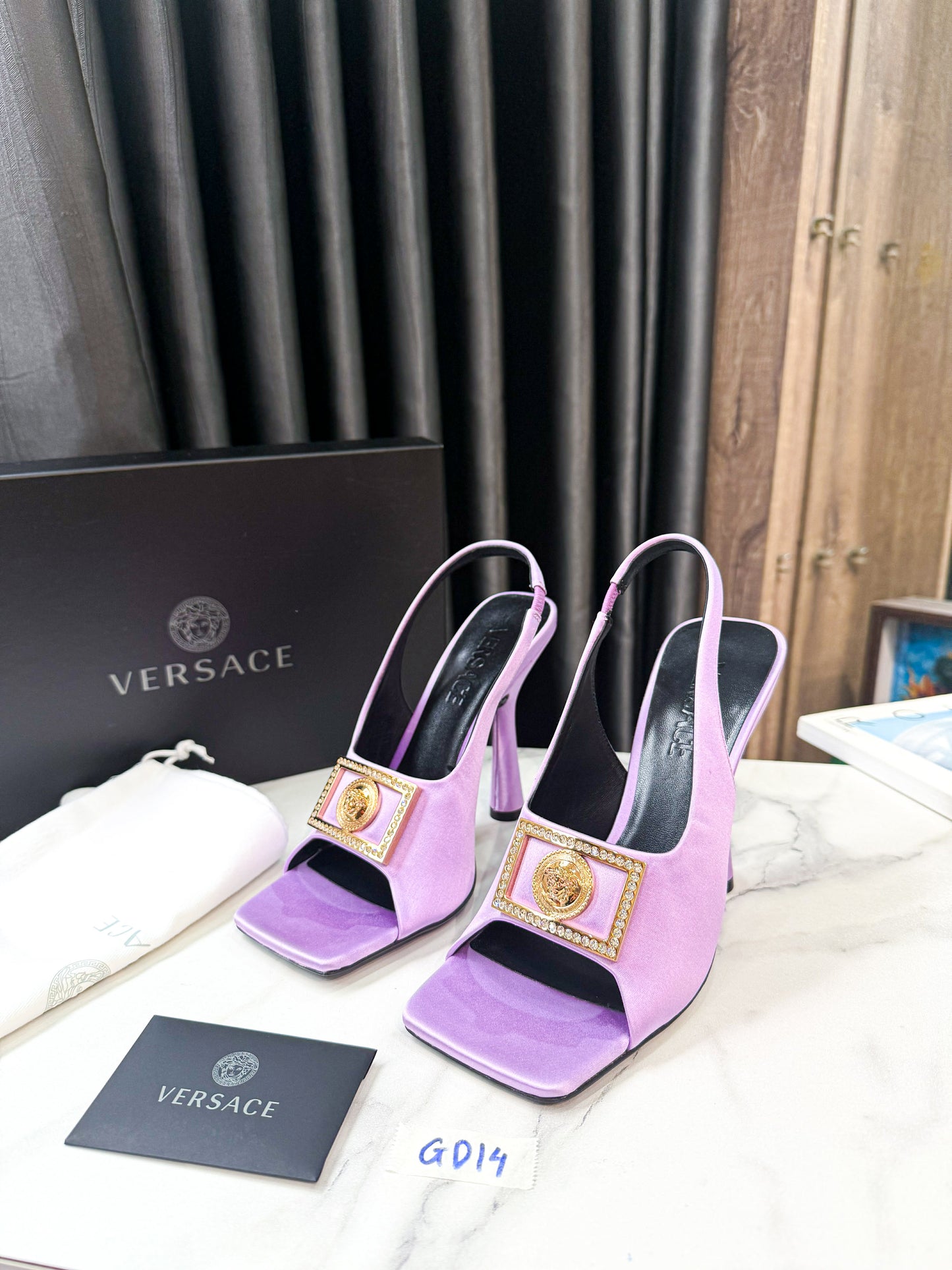Slingback Versace Tím New Size 38 GD14