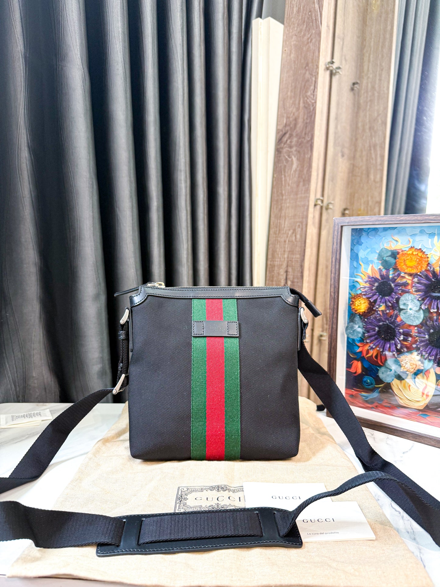 A A Túi Chéo Gucci Sọc Xanh Đỏ New