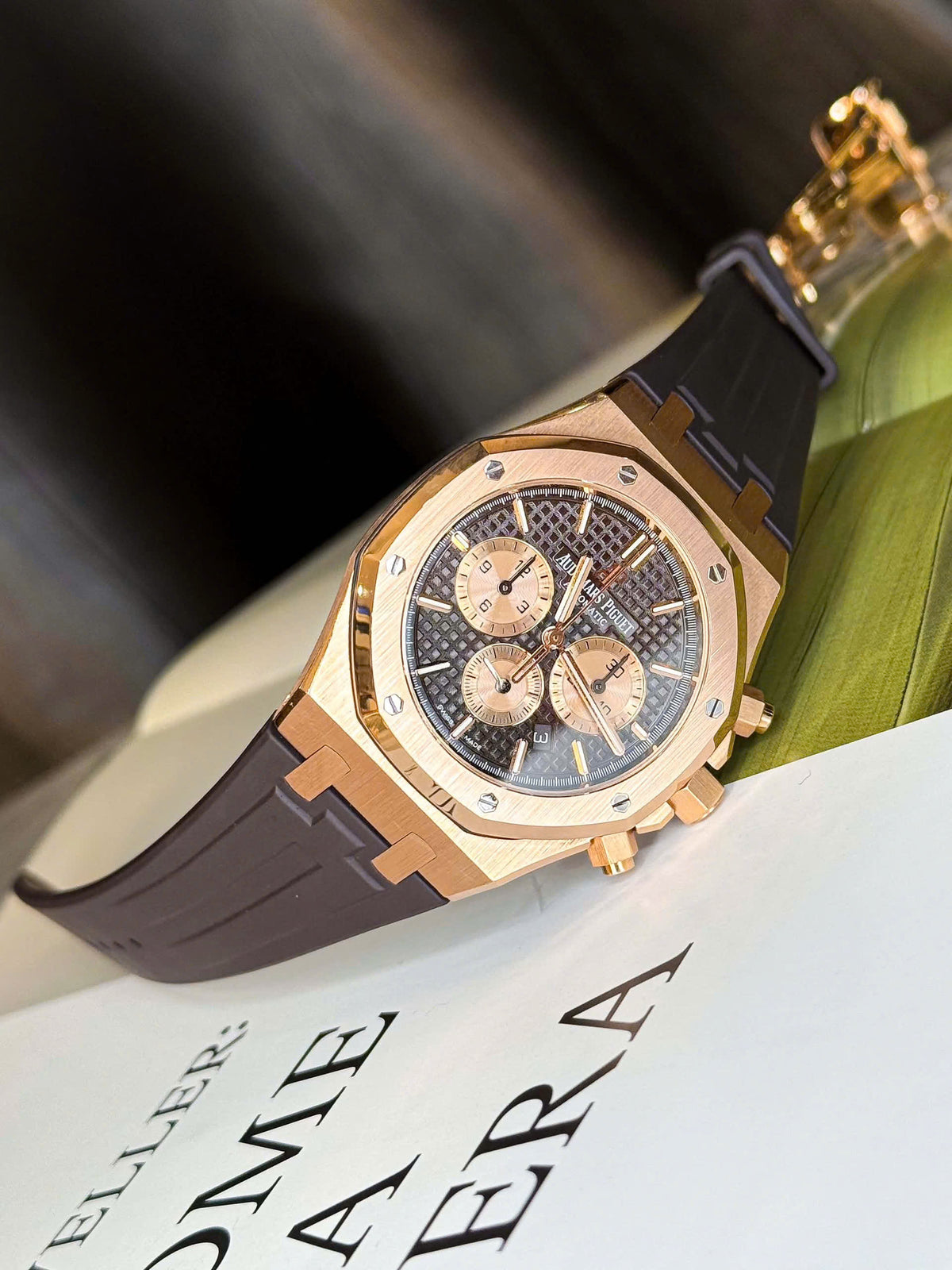 Đồng Hồ Audemars Piguet Royal Oak Chronograph 41mm Rose Gold Chocolate Dial 26331OR