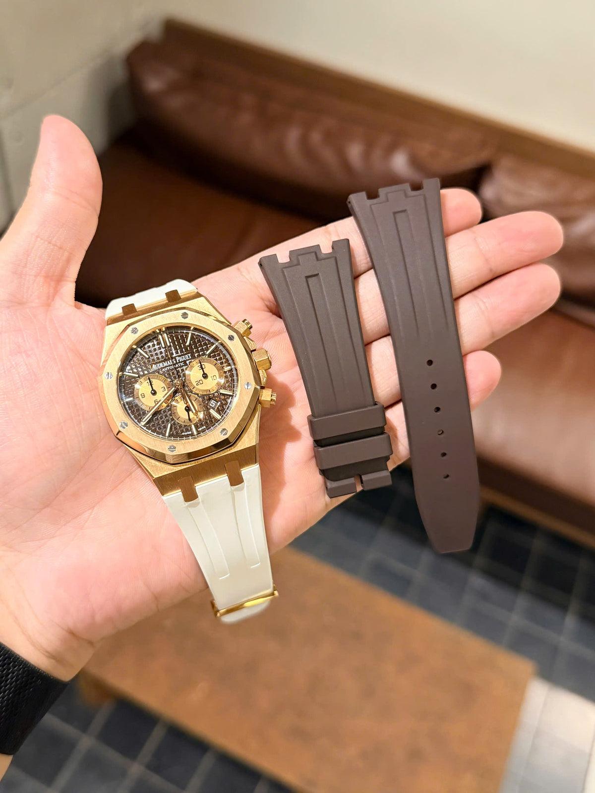 Đồng Hồ Audemars Piguet Royal Oak Chronograph 41mm Rose Gold Chocolate Dial 26331OR