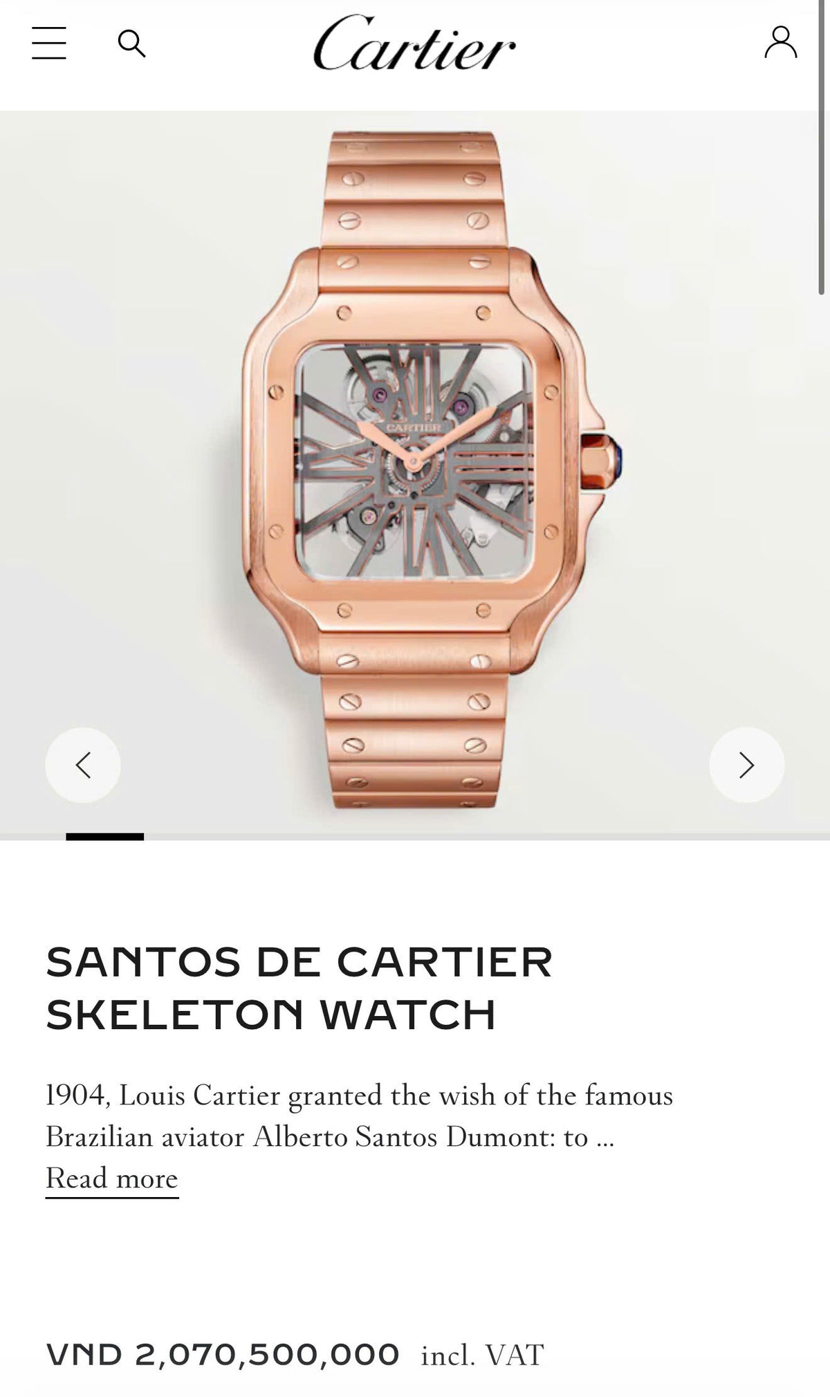 Cartier Santos de Cartier Skeleton WHSA0016