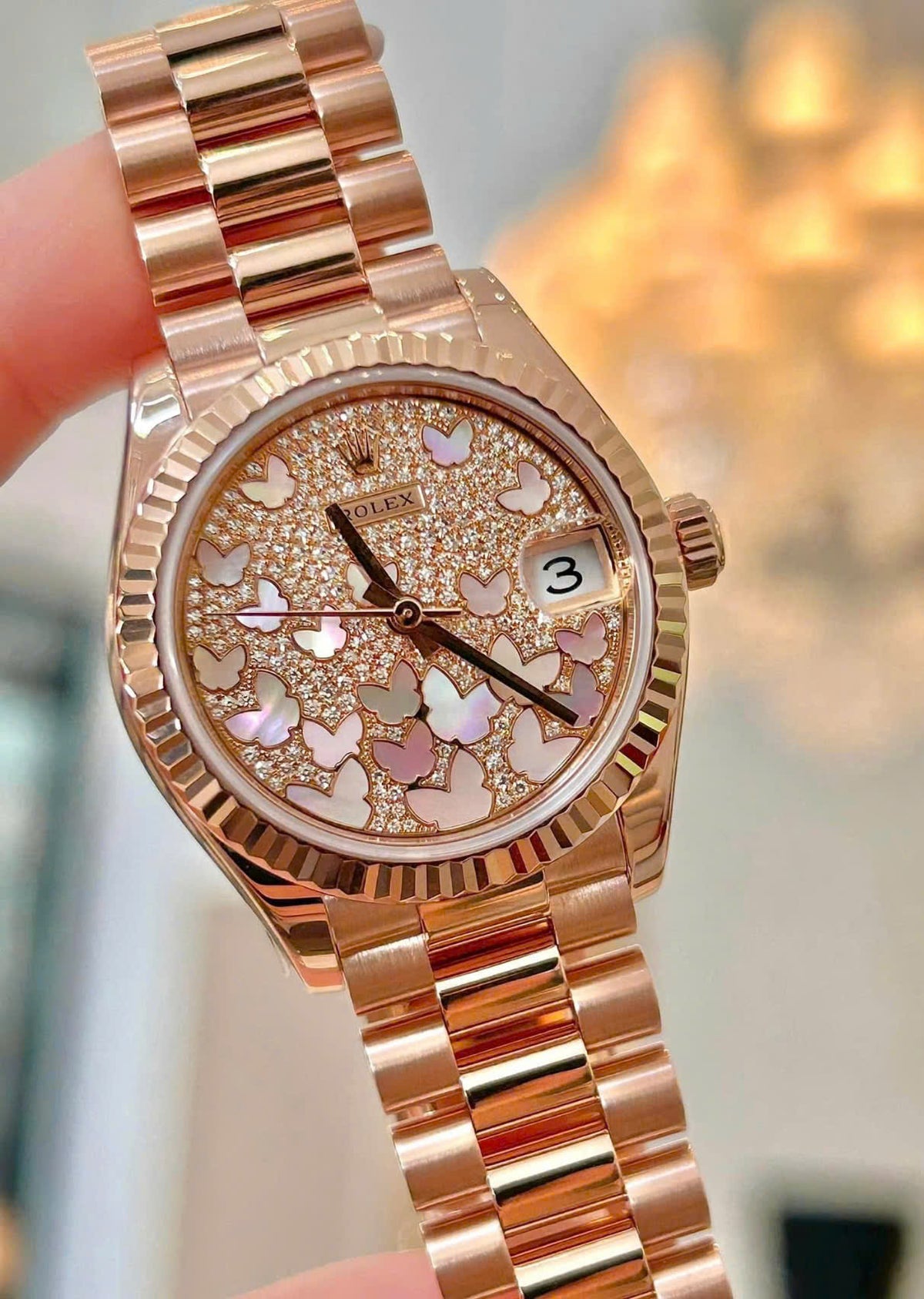 Rolex Datejust 278275 Everose Gold Butterfly