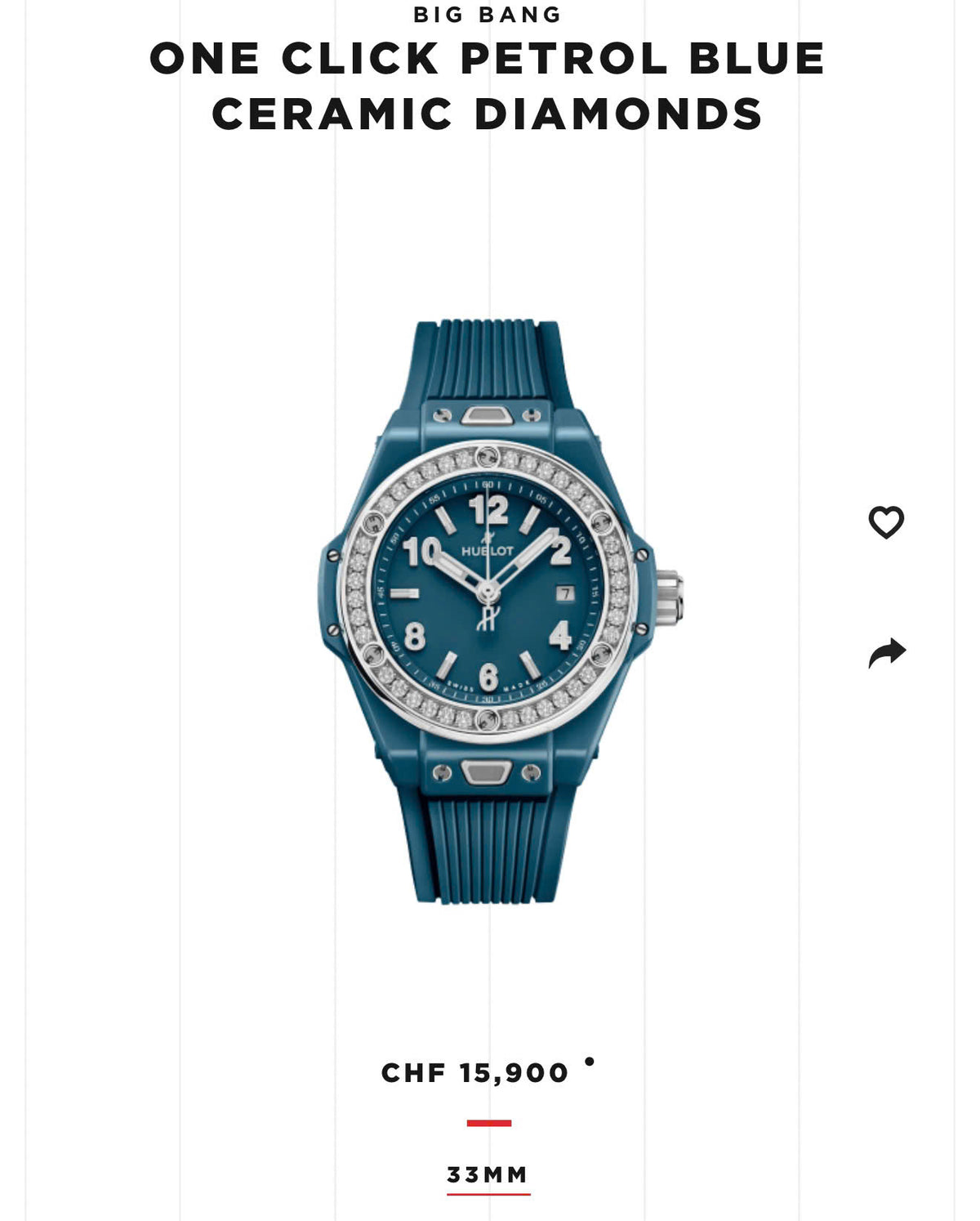 Hublot Big Bang One Click Petrol Blue Ceramic Diamonds 485.ES.5171.RX.1204