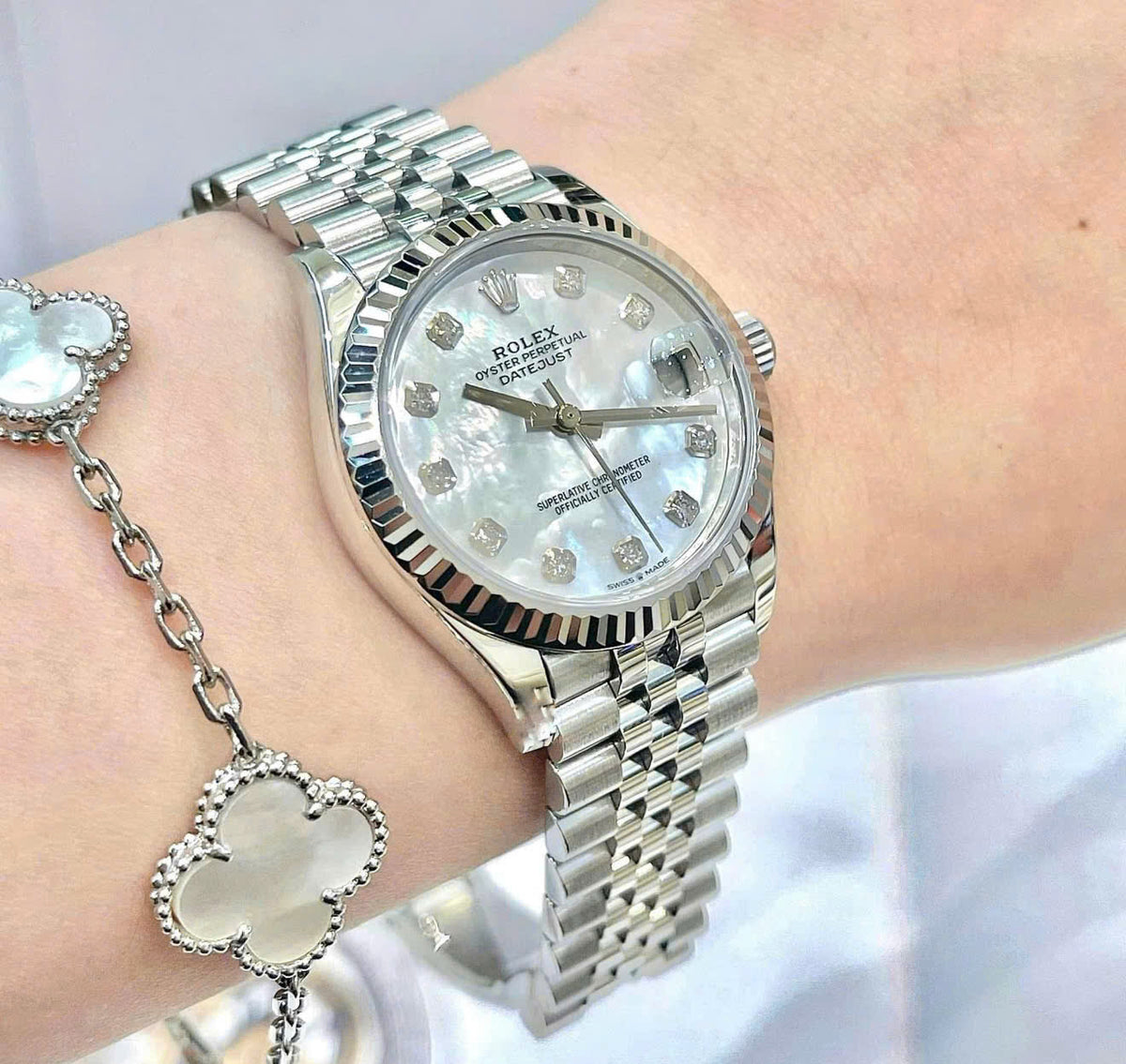 Rolex Datejust 31 Ref. 278274 Mặt Khảm Trai Nạm Kim Cương