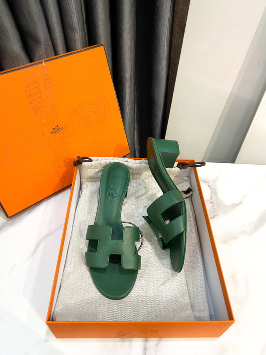 Guốc Hermes Xanh 36.5 New