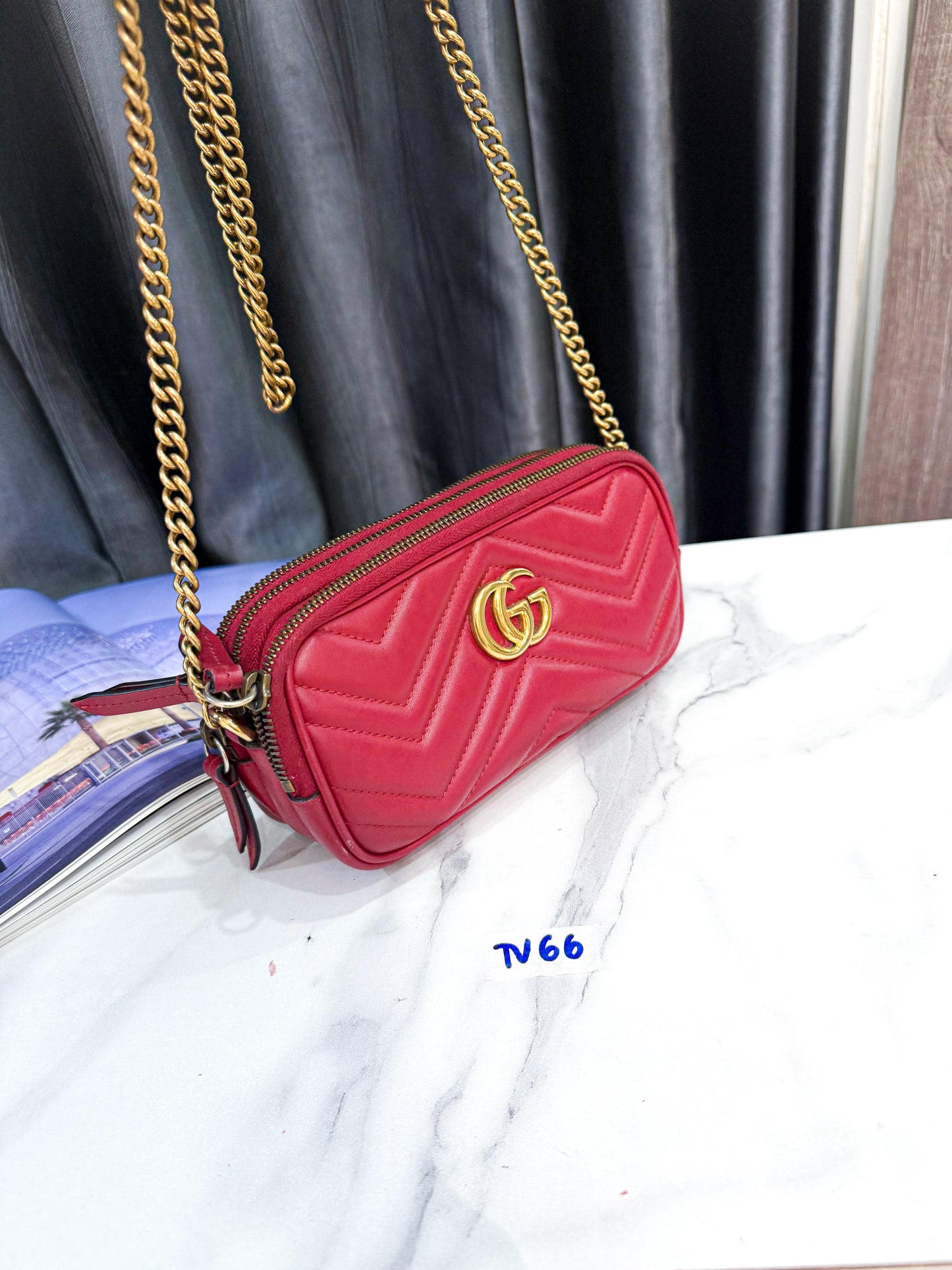 A A Gucci Marmont Đỏ Crossbody TV66