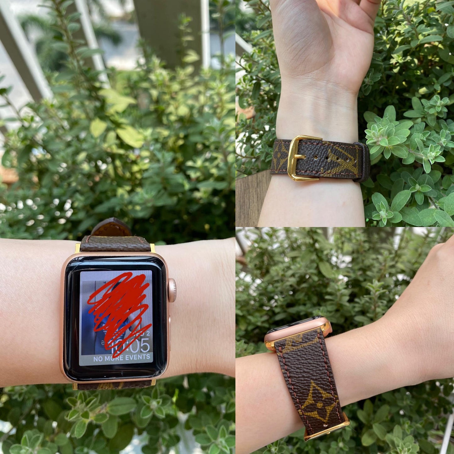 Dây Đồng Hồ Apple Watch Handmade Từ Da Túi Authentic