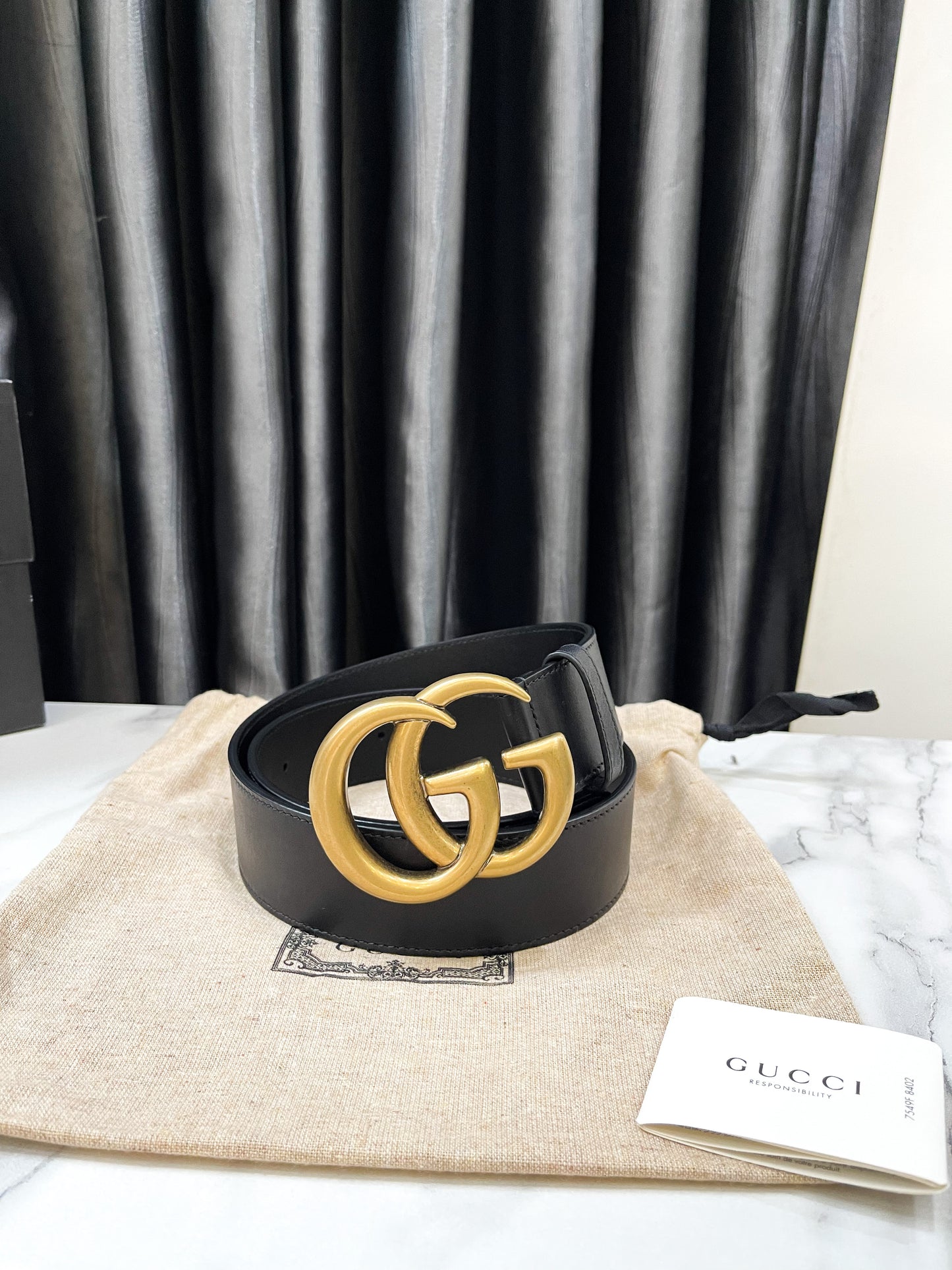 Thắt Lưng Gucci Bản 4cm Đen