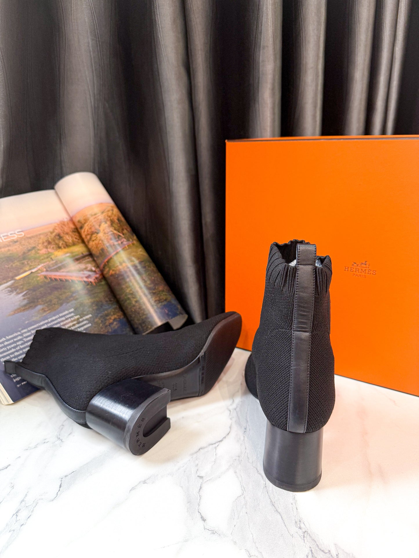 Boot Hermes Len Đen Size 35.5