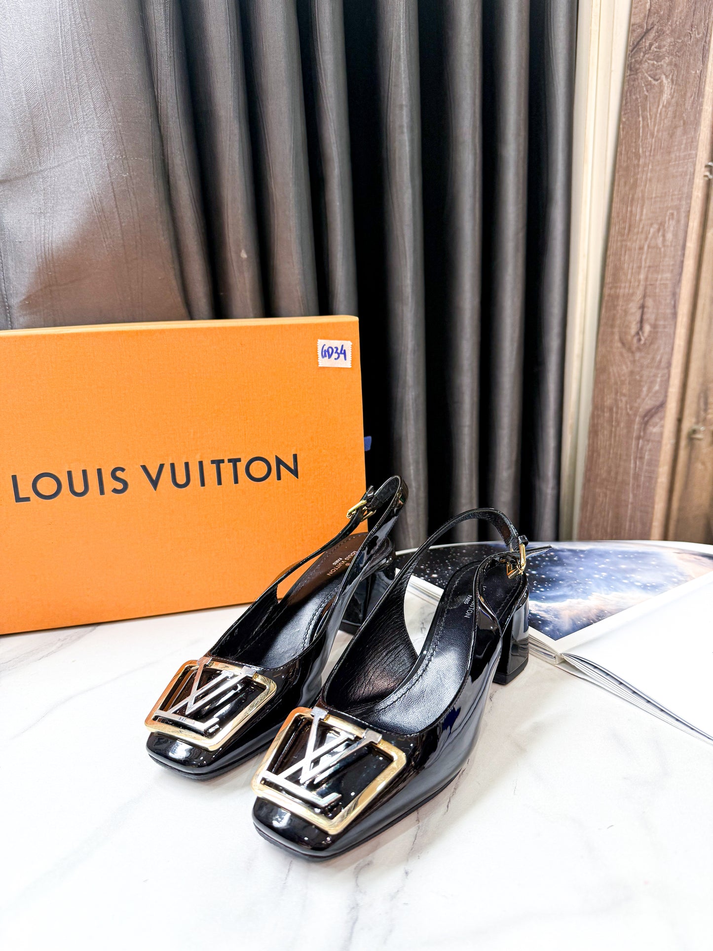 Slingback LV Da Bóng Size 36 GD34