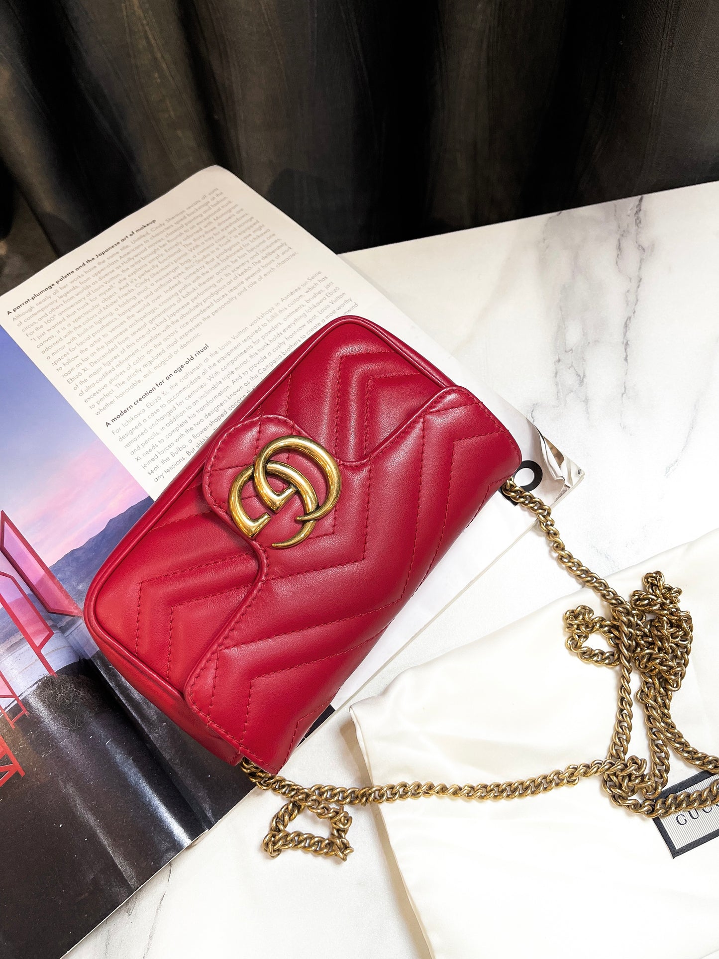 Gucci Marmont Super Mini Đỏ 17cm