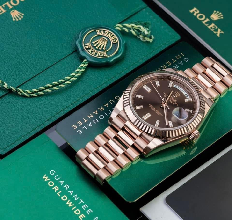 Đồng Hồ Rolex DayDate 228235 Rose Gold Chocolate size 40