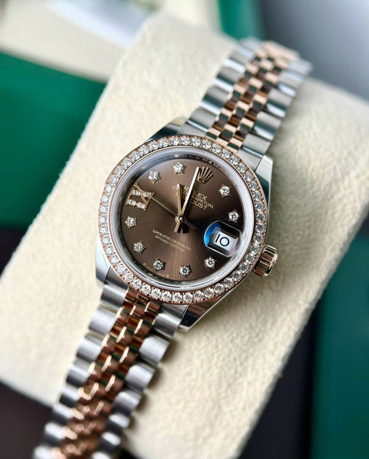 Đồng Hồ Rolex Lady Datejust 28mm Chocolate Star Diamond