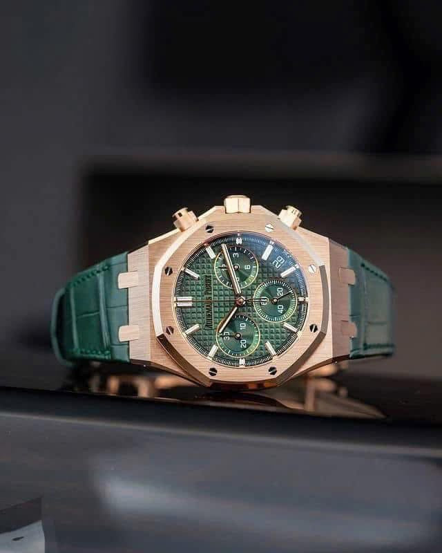 Đồng Hồ Audemars Piguet Royal Oak 26240OR Green Strap Leather