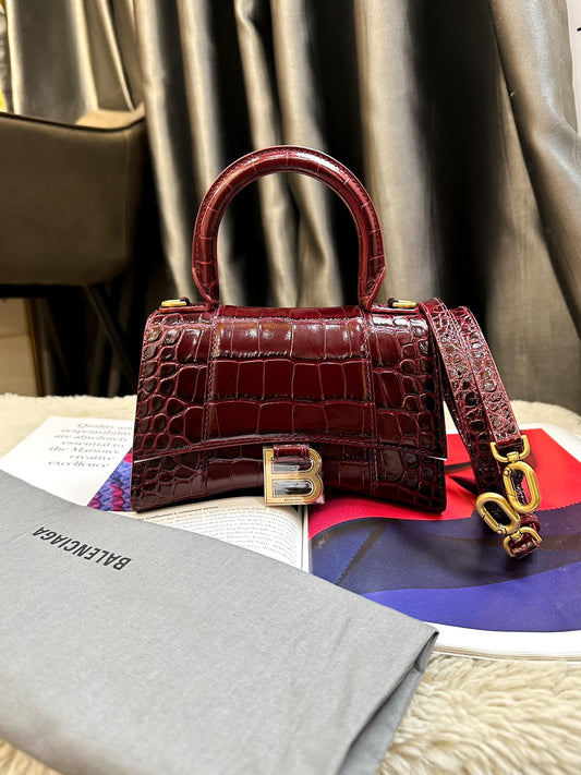 Túi Balenciaga Vân Croc Màu Mận