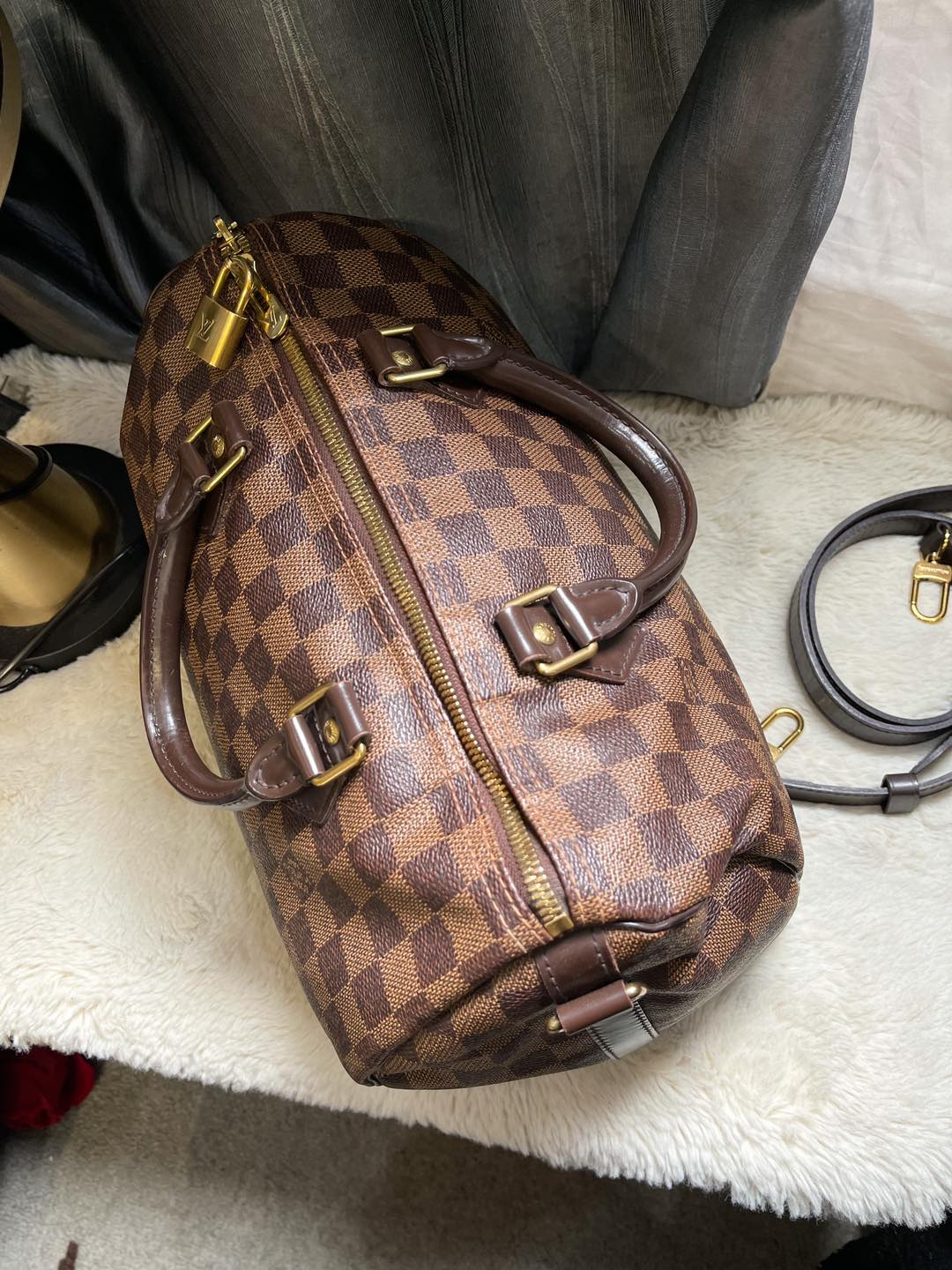 LV Speedy 30 Damier Khắc Tên