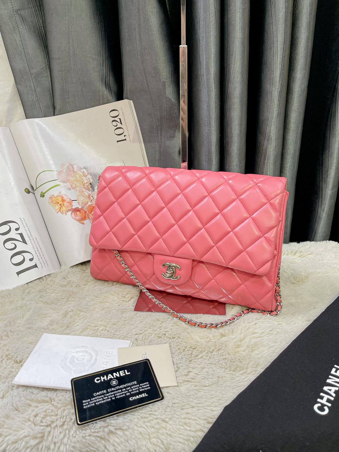 Chanel Classic Da Lambskin Hồng