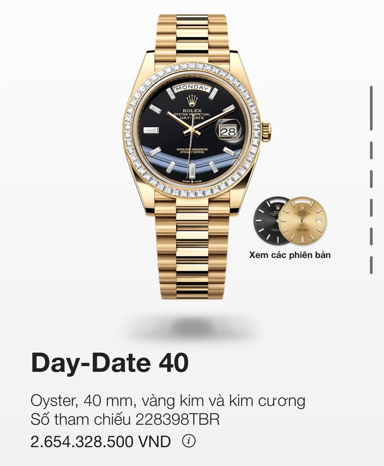 Đồng Hồ Rolex Daydate 228398TBR