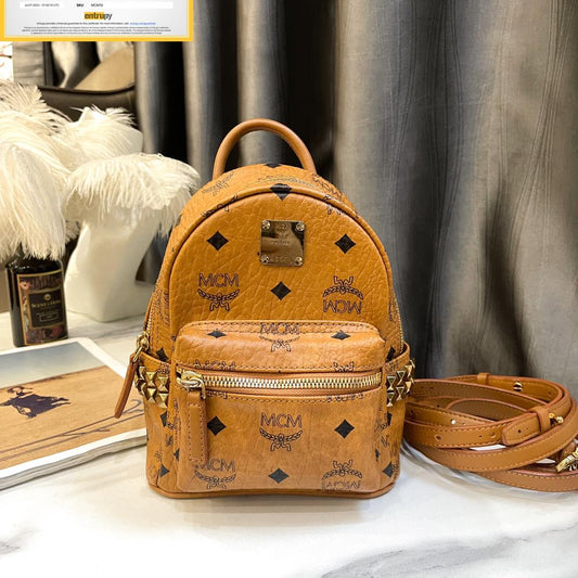 MCM Backpack Size Xmini Brown