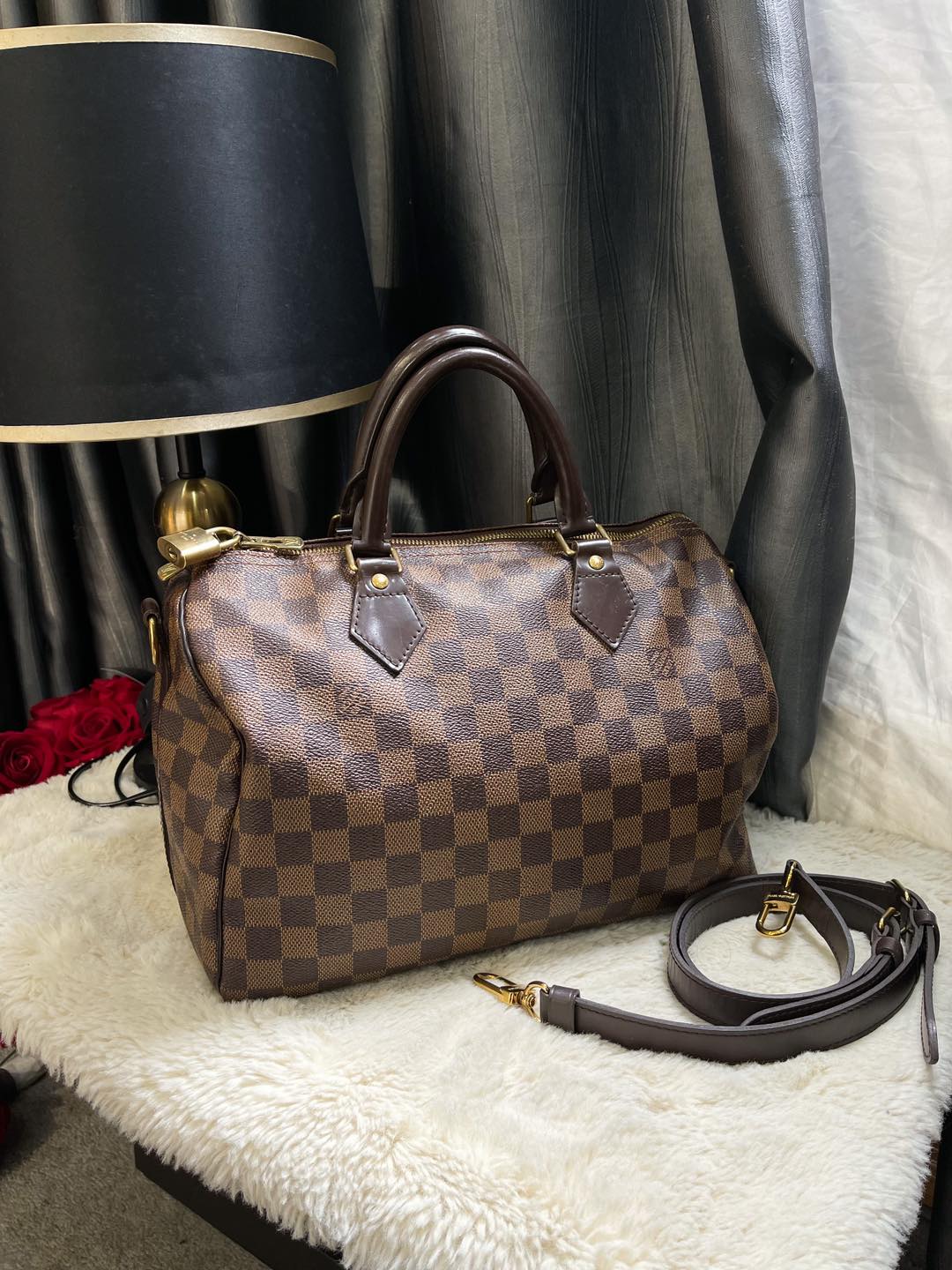 LV Speedy 30 Damier Khắc Tên