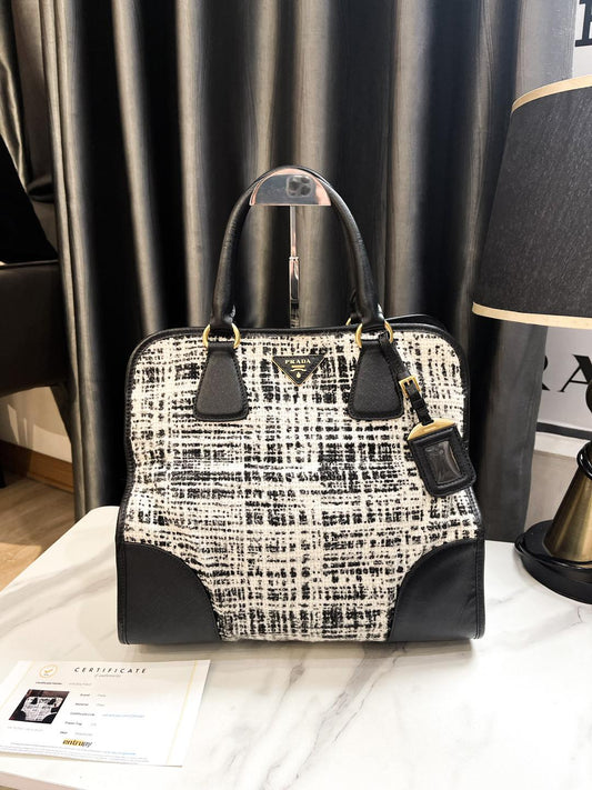 Handbag Prada Chất Dạ Tweed