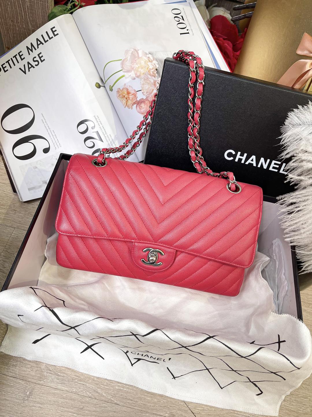 Chanel Classic Chevron Hồng