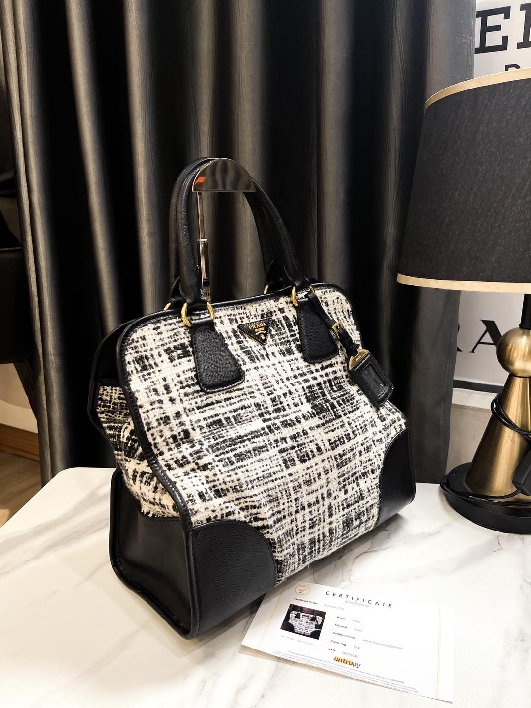 Handbag Prada Chất Dạ Tweed