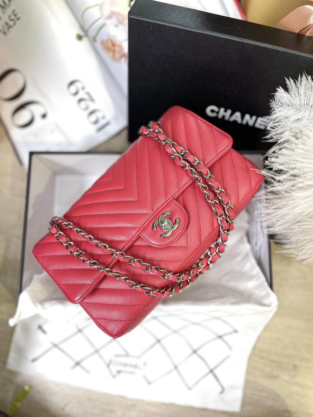 Chanel Classic Chevron Hồng