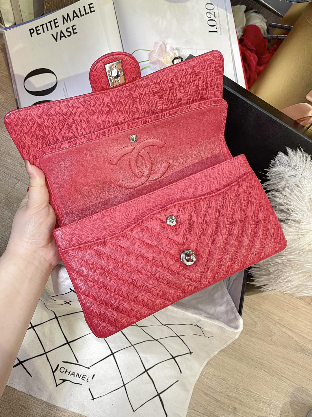 Chanel Classic Chevron Hồng