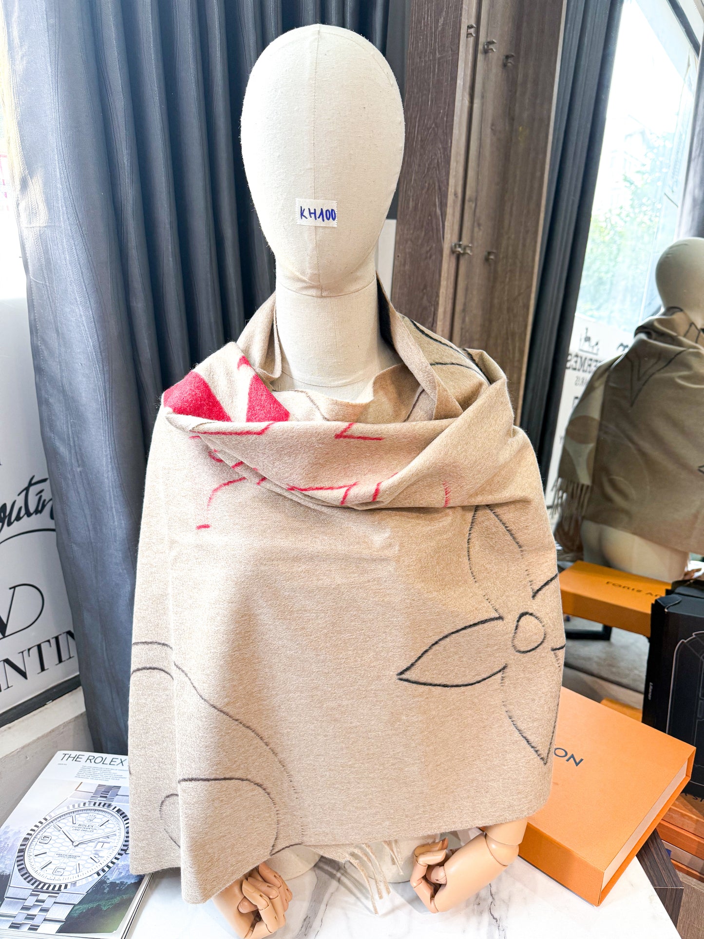 Khăn Choàng LV Cashmere + Len KH100 8/1