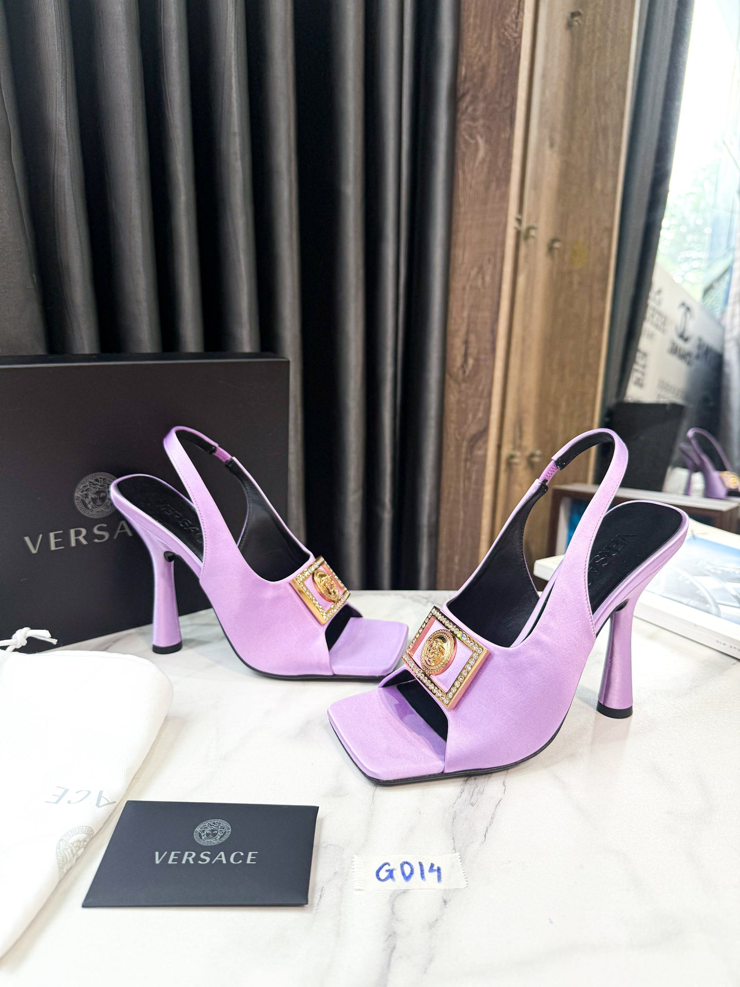 Slingback Versace Tím New Size 38 GD14