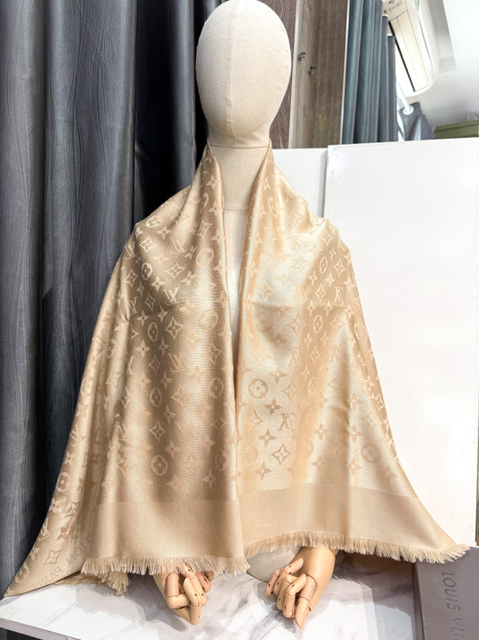 Khăn LV Khổ 140x140 Begie Nâu