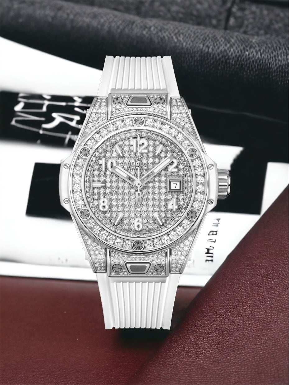 Đồng Hồ Hublot Bigbang OneClick  Steel White Full Pave 33mm