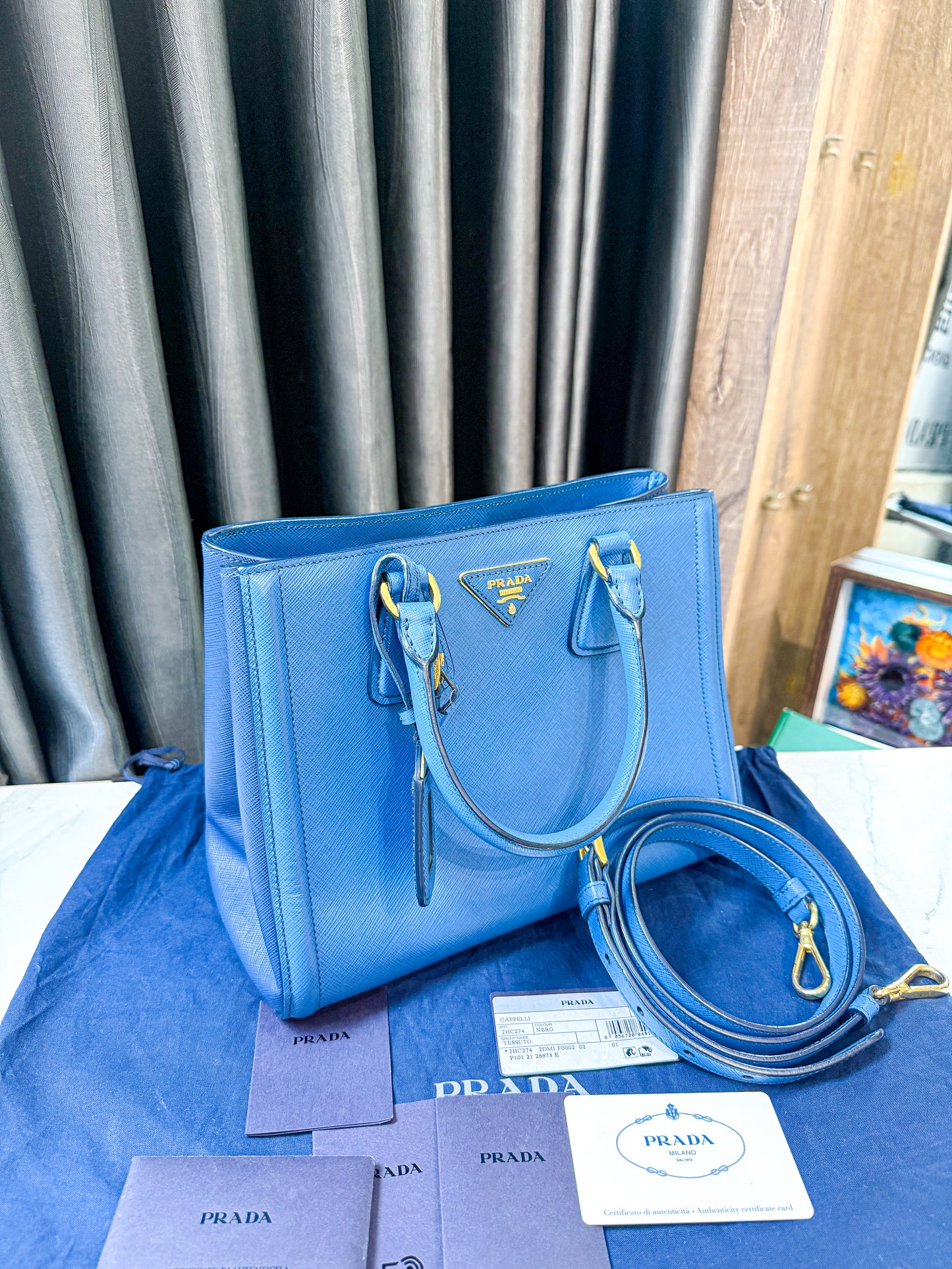 A A Prada Saffiano Xanh