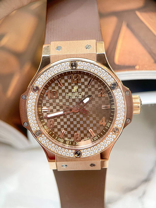 Đồng Hồ Hublot Bigbang 38mm King Gold Diamond Benzel Capuchino