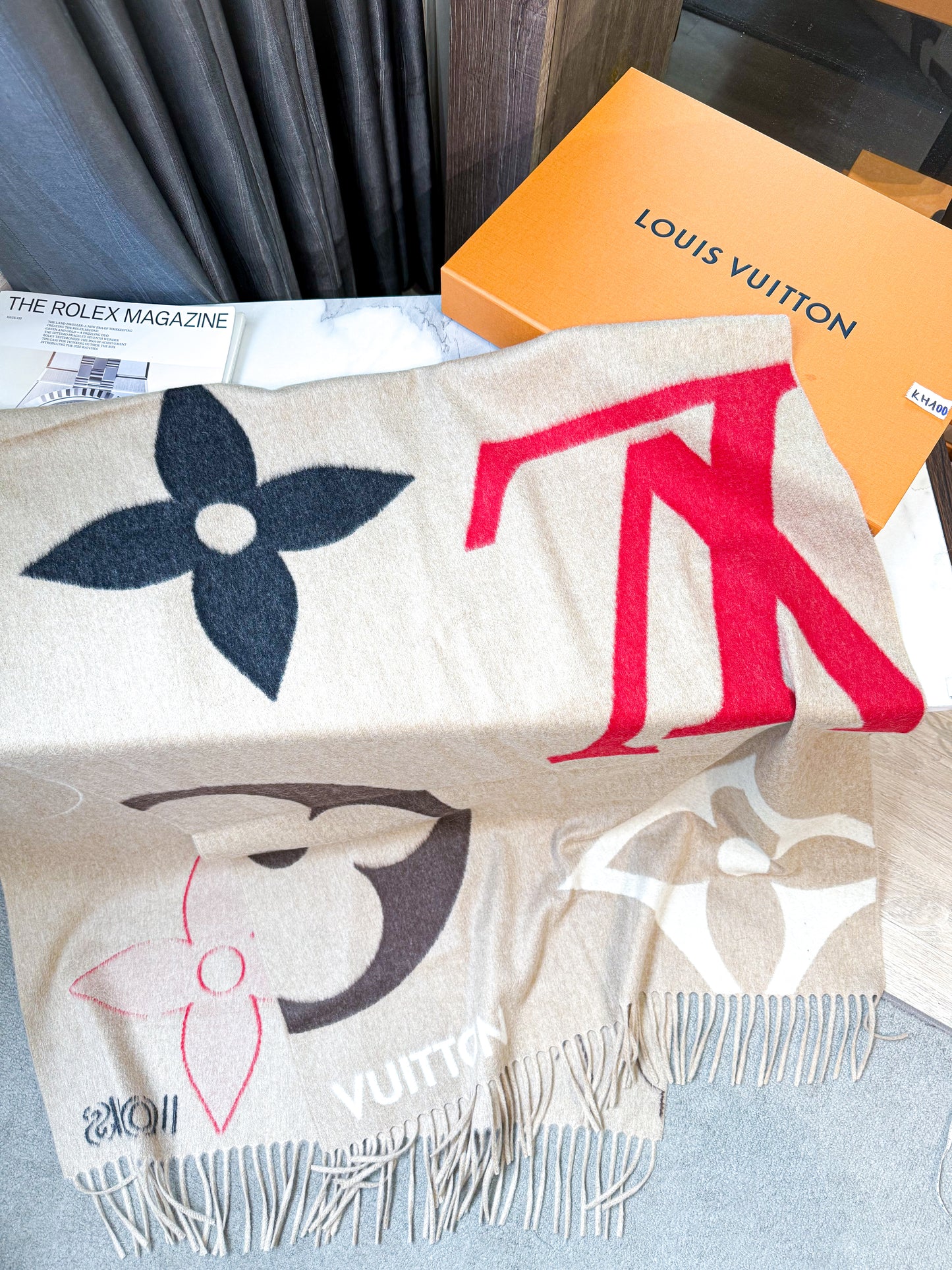 Khăn Choàng LV Cashmere + Len KH100 8/1