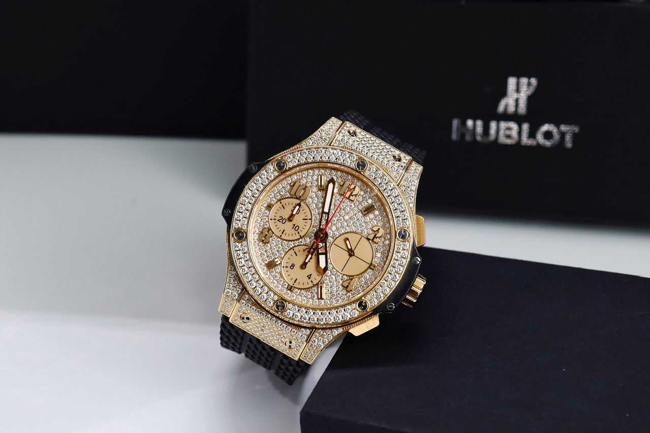 Đồng Hồ Hublot Bigbang Chronograph 41mm Gold Full Diamond