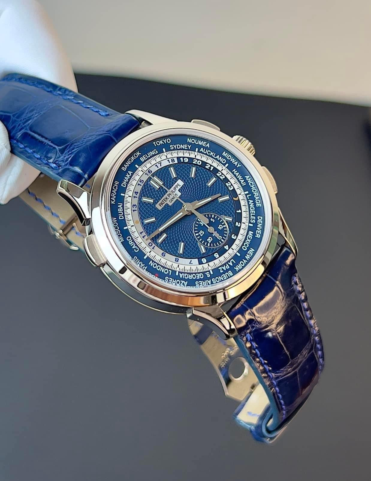 Đồng Hồ Patek Philippe 5930G World Time Chronograph 18K White Gold