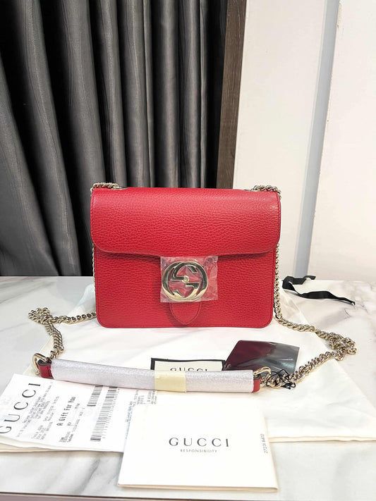 A Gucci Interlocking Đỏ New