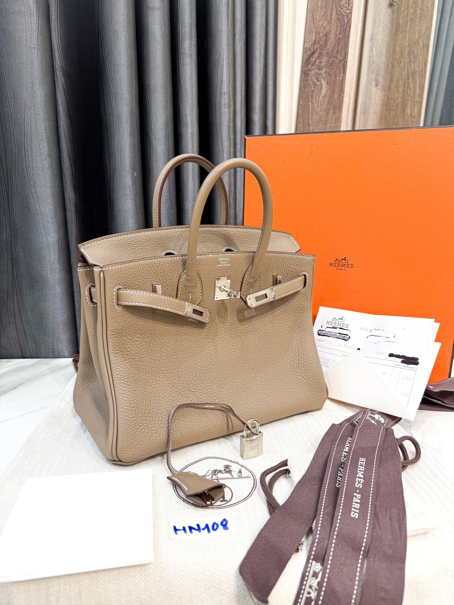 A A A Hermes Brikin B25 New Full Bill Box HN108