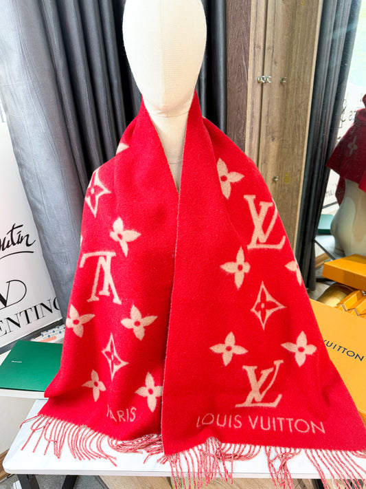 Khăn LV Cashmere Đỏ 14/5