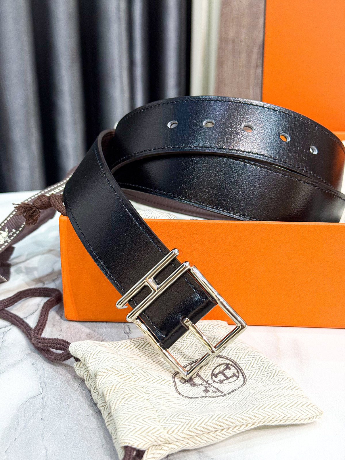 Belt Nam Hermes 2 Mặt Size 95