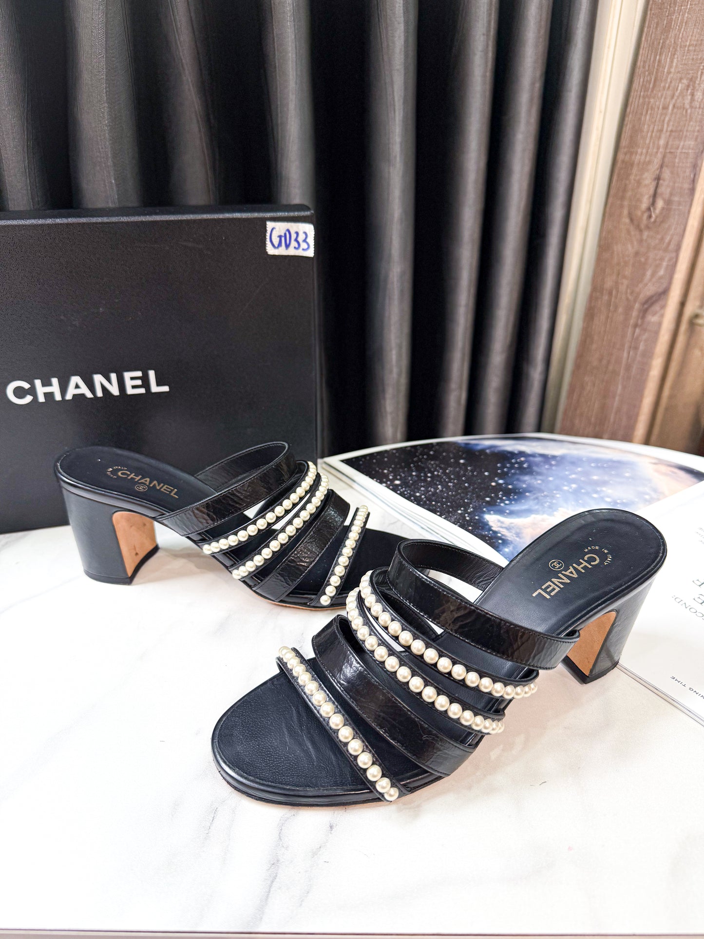 Guốc Chanel Đính Trai Size 38c