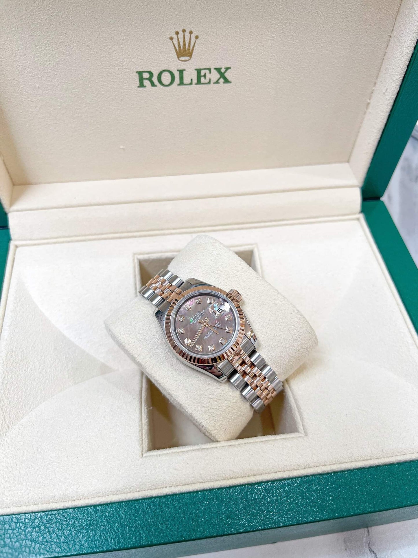 Đồng Hồ Rolex Datejust size 26 179171 Mặt Khảm Trai Tím