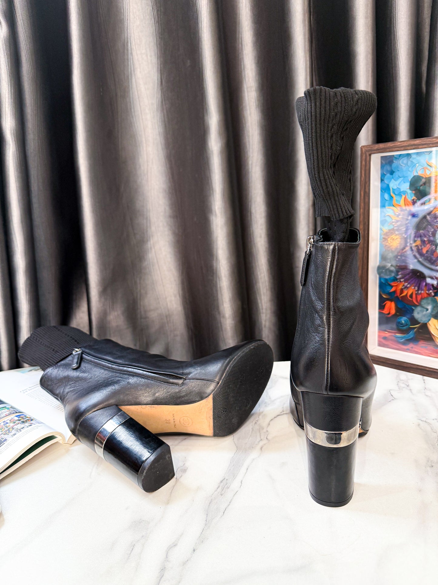 Boot Chanel Cổ Len Used Size 39