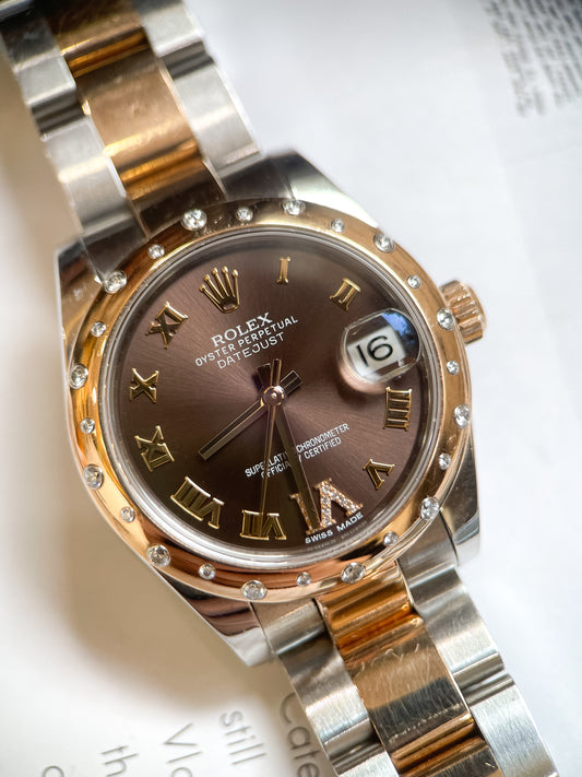 A Rolex DateJust 31mm mặt số nâu