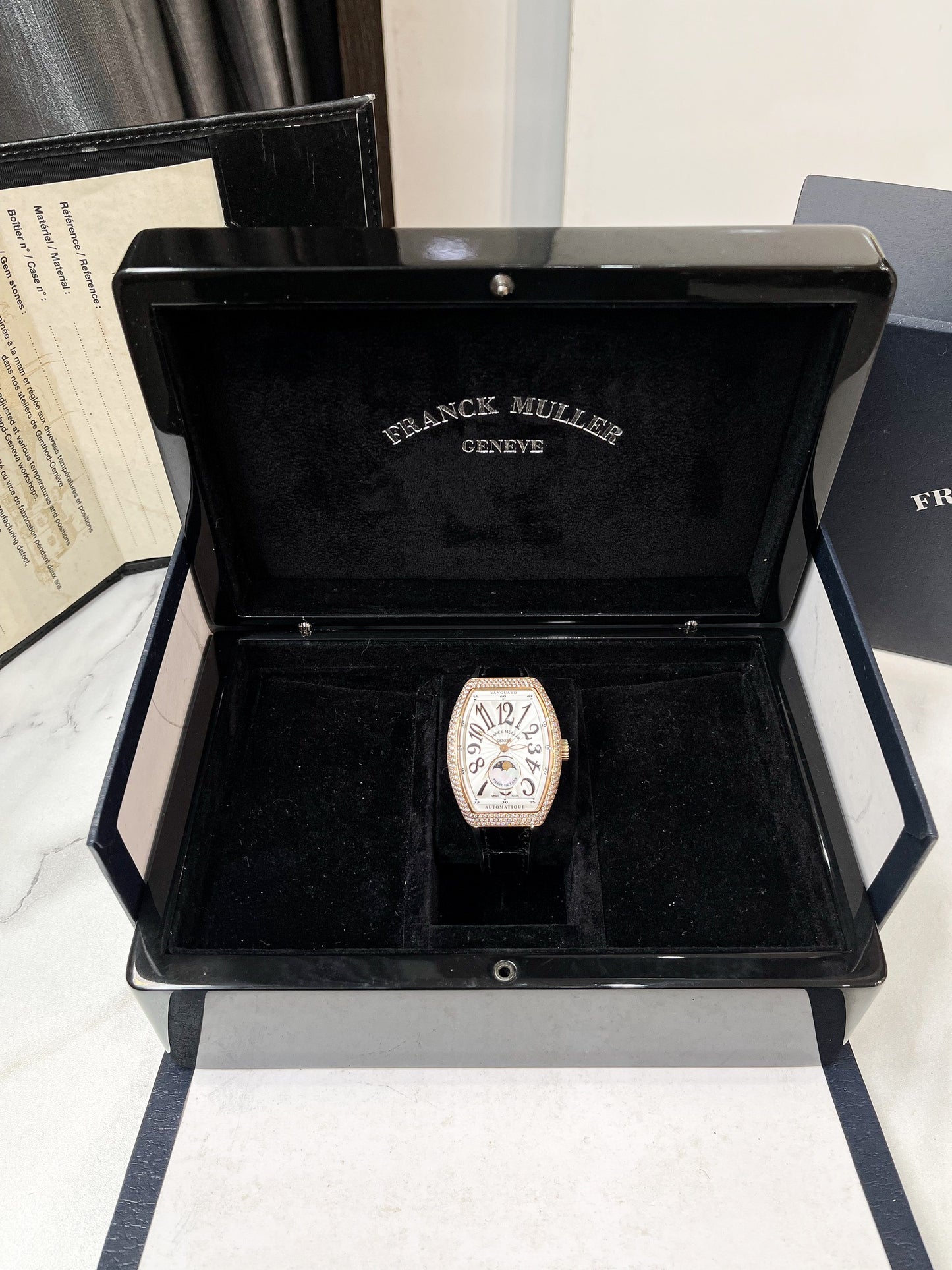 Đồng Hồ Franck Muller V32 Moonphase Rose Gold Diamond Custom