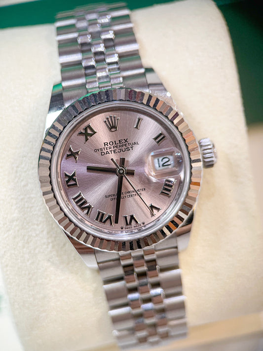 Rolex 28 Cọc La Mã Mặt Pink