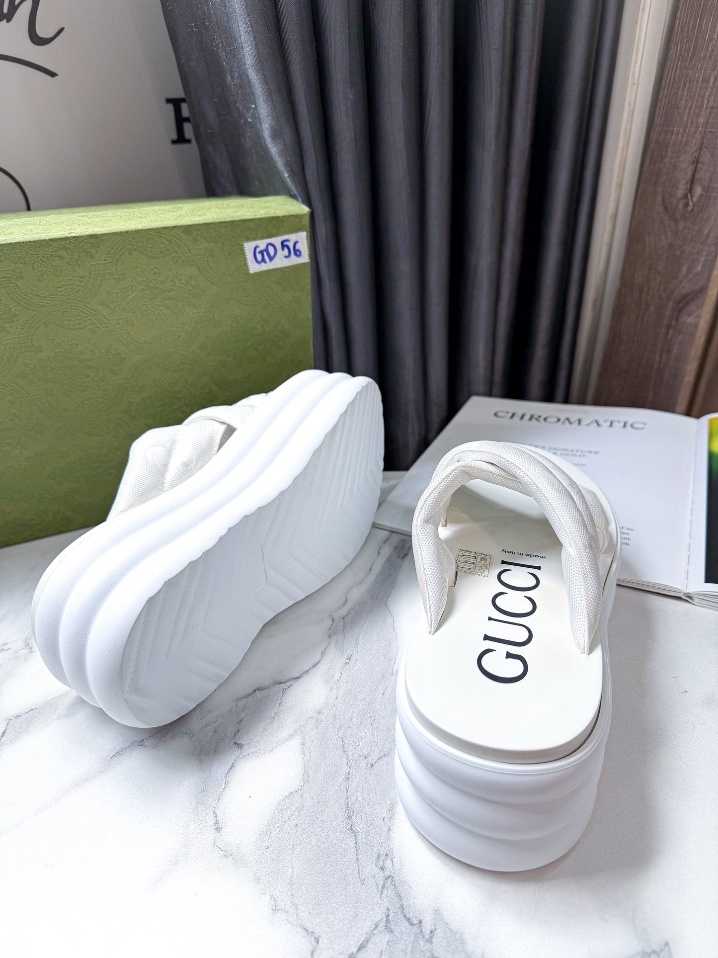 Dép Gucci Trắng Size 37 GD56